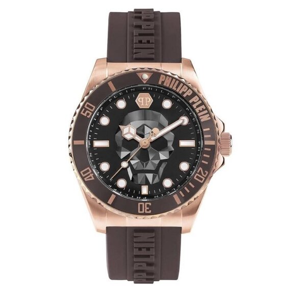 NWT Authentic Philipp Plein The Skull Diver Quartz Black Dial Men's Watch - Picture 1 of 3